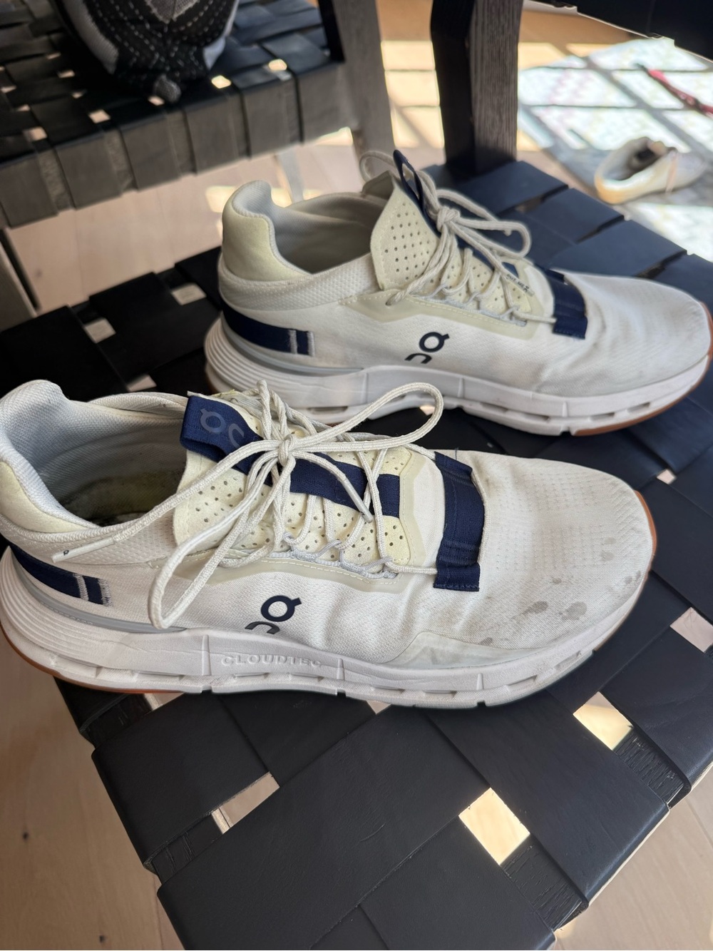 On Running White and Navy Men’s Athletic Sneakers